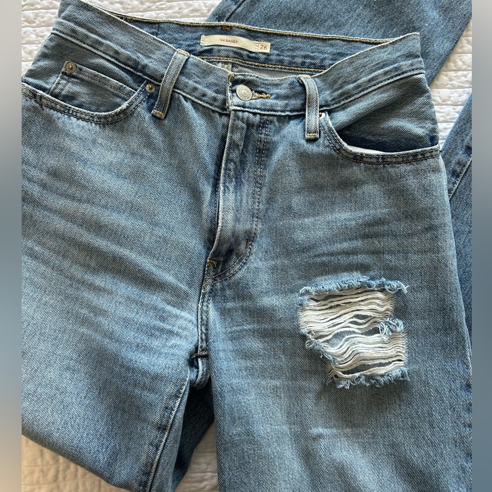 Levi’s Women’s Distressed Light Blue Jeans